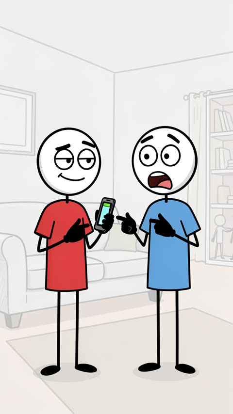 Humor · Stickman · He lied about his battery
